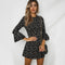 Outdoor Ladies Casual Fashion Bodycon Streetwear Wave Point Women Bell Slee N8C9