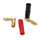 [4 Pack] Hi-end Copper Right Angle/90 Degree Screw Type Banana Plug / Speak Q8N4