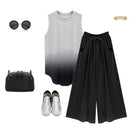 Spring Autumn Ladies Loose Streetwear Plus Size Elegant Femme Wide Leg Pant P4J2