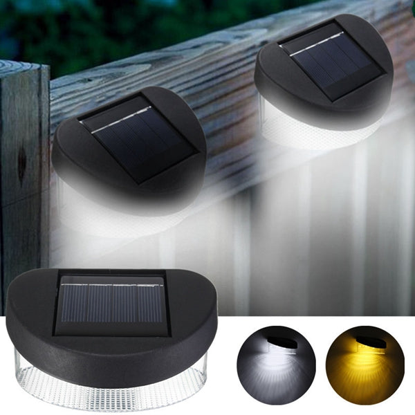 Solar Power 8 LED Wall Light Outdoor Waterproof IP65 Garden Fence Lamp