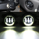 2Pcs 4'' 30W 6LED 6000K 1500LM 10-32V IP67 Round LED Headlights Fog Light Driving Lamps Hi/Low Beam DRL For Jeep Wrangler