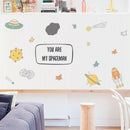 Miico FX64036 Cartoon Wall Sticker Spaceship Meteorite Combination Stickers Children's Room Decoration Wall Stickers