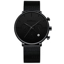 CRRJU 2271 Men Simple Atmospheric Dial Color Design Needle Full Mesh Steel Band Quartz Watch