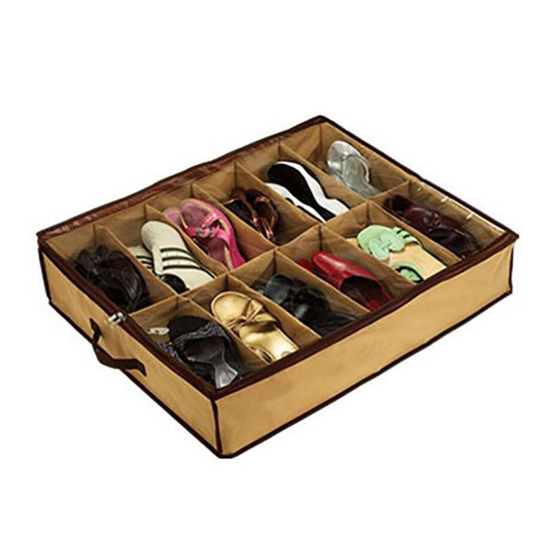 12 Pairs Shoes Storage Box Under Bed Closet Storage Baskets