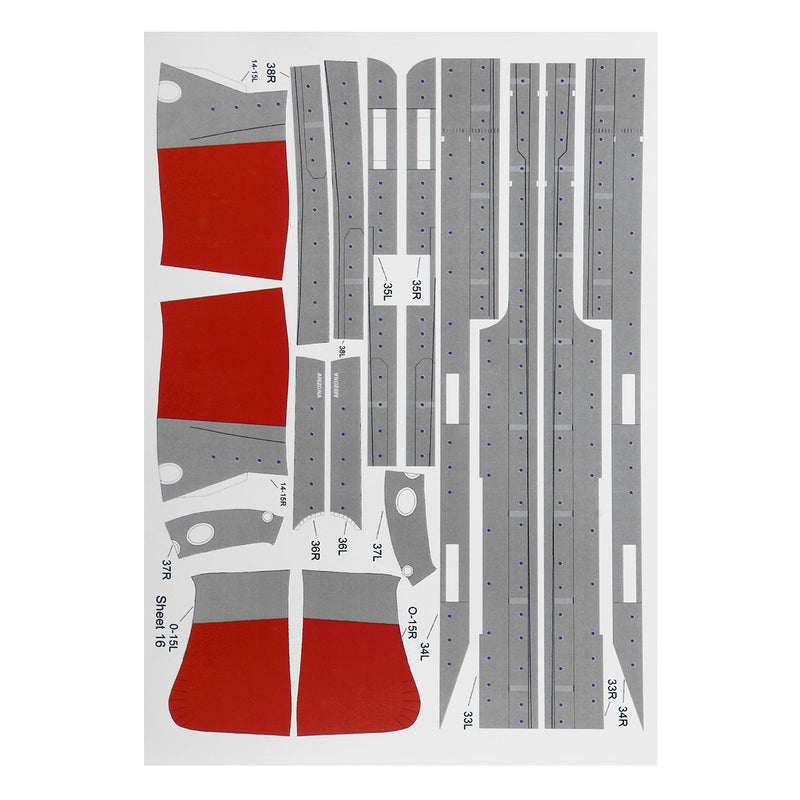1:250 Scale US Arizona BB-39 Battleship DIY 75cm/30'' Long Card Paper Model Kit Education Toys