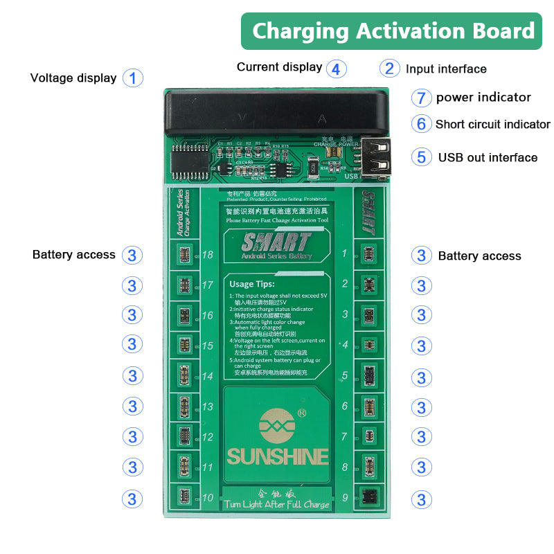 SS-910 Android Safe Battery Activation Board For Phone Battery Activate Charge Board Activation Plate