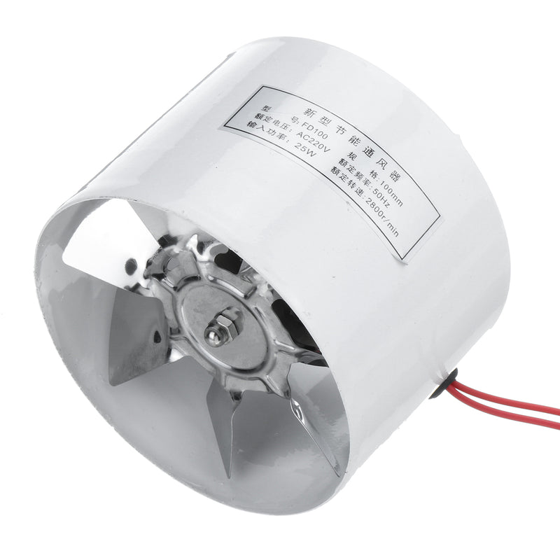 220V 100mm/4'' Round Exhaust Duct Vent Fan High Speed Ventilation Fan Kitchen Room