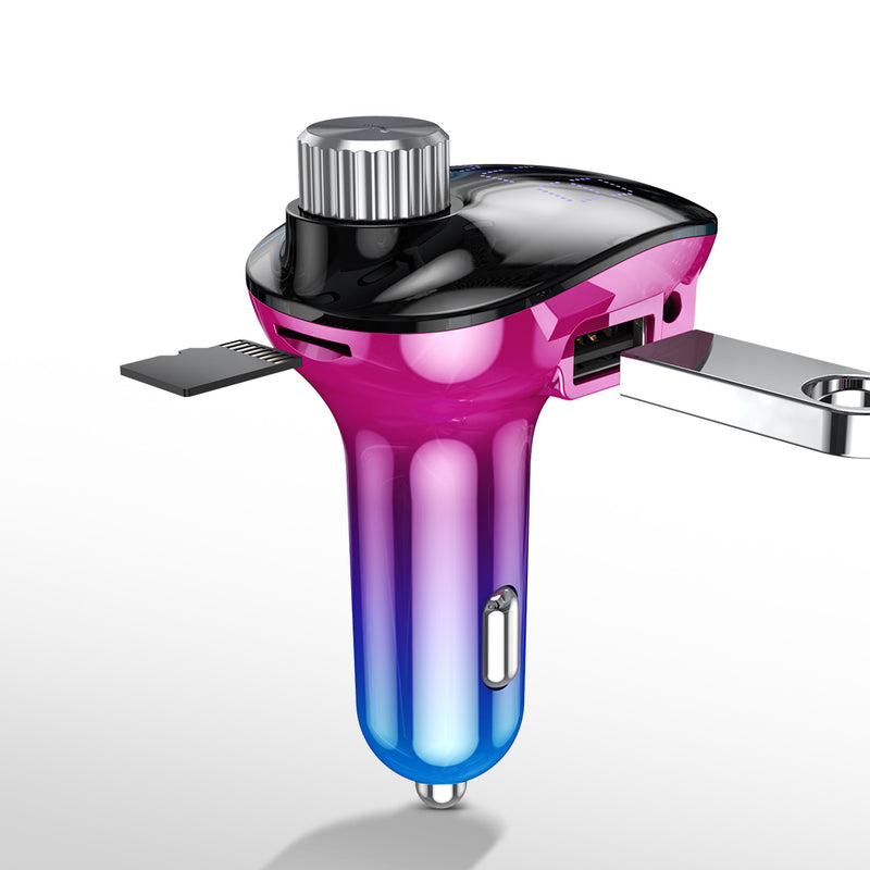 KUULAA 3.4A QC3.0 FM Transmitter bluetooth Receiver TF Card USB Reader Car Charger Multi-Function for Audio MP3 Player Car Kit Fast Charging Car Phone Charger for Samsung S10+ Xiaomi HUAWEI