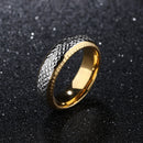 Punk Gold Color Stainless Steel Finger Ring Hip Hop Black Geometry Ring for Men