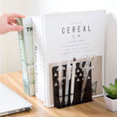 Metal Iron Bookends With Pen Holder Office School Desktop Bookshelf For Book Pen Storage