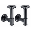 1 Pair of DN20 Steel Pipe Shelf Bracket Holder 100/150/200/240mm DIY Pipe Shelf Bracket