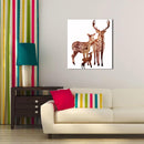 Miico Hand Painted Oil Paintings Simple Style Deer Family A Wall Art For Home Decoration Painting