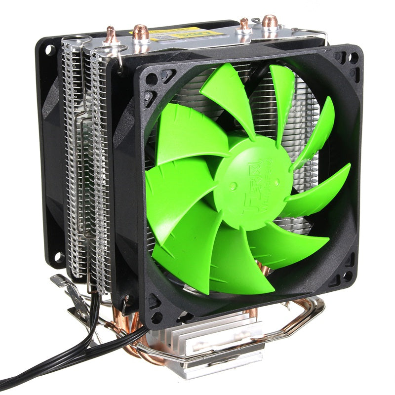 3Pin Dual Fan CPU Cooler Cooling Fan for Intel LGA775/1156/1155 AMD AM2/AM2+/AM3