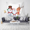 Loskii LWG4 Home Decoration Christmas Tapestry Santa Print Wall Hanging Tapestry Art Christmas Decorations For Home