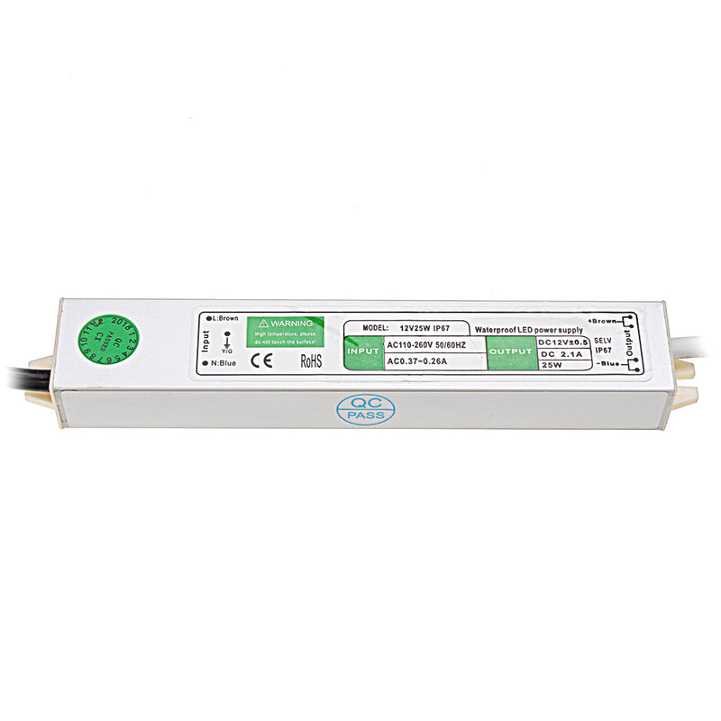 AC110V-240V to DC12V 24W 2A LED Waterproof Switching Power Supply 181*30*20mm