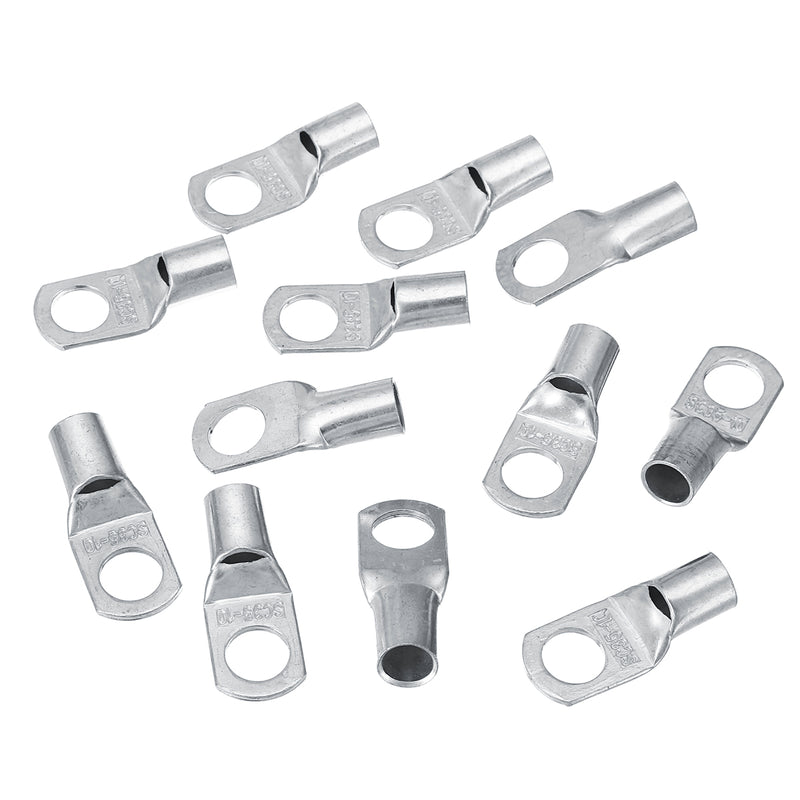 12 Pcs Copper Cable Lugs Wire Connector Terminal 2 AWG 35mm Hole 10mm Tinned Copper Terminals Conne