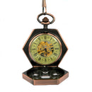 JIJIA JX002 Men Hexagon Hollow Leaf Roman Numerals Mechanical Watch Pocket Watch