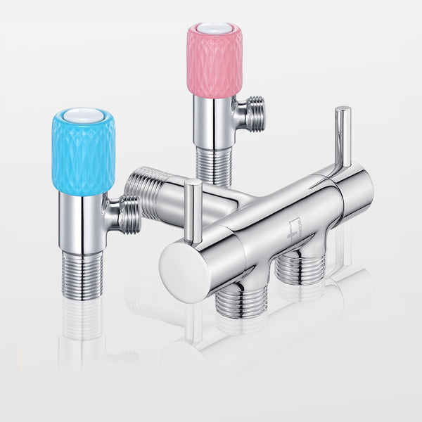 1/2inch Brass Chrome Plated Angle Valve Ceramic Valve Core One in Two Out Style Three-way Angle Valve & Direct Drinking Water Valve from Xiaomi Youpin