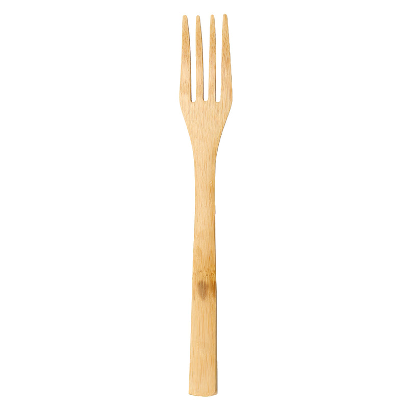 6Pcs/set Bamboo Wooden Cutlery Fork Spoon Cutter Straw Brush Flatware Tableware Camping Picnic