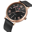 NAVIFORCE 3006 Mesh Steel Band Calendar Quartz Watch Casual Waterproof Men Wrist Watch