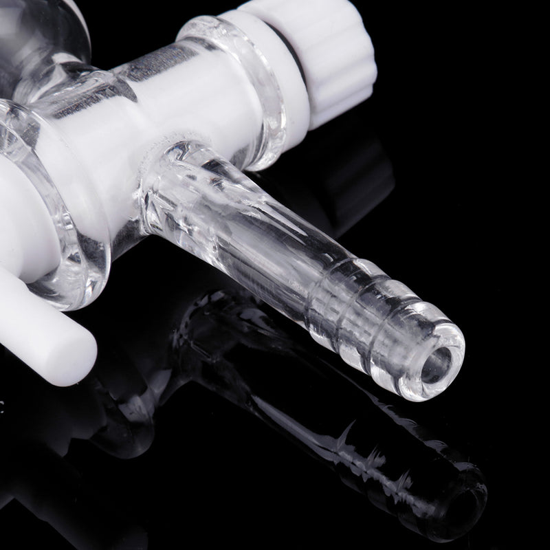 24/29Glass Adapter VacuumFlowControlAdapterwithPTFEStopcockMaleGroundJointtoStraightHoseConnection