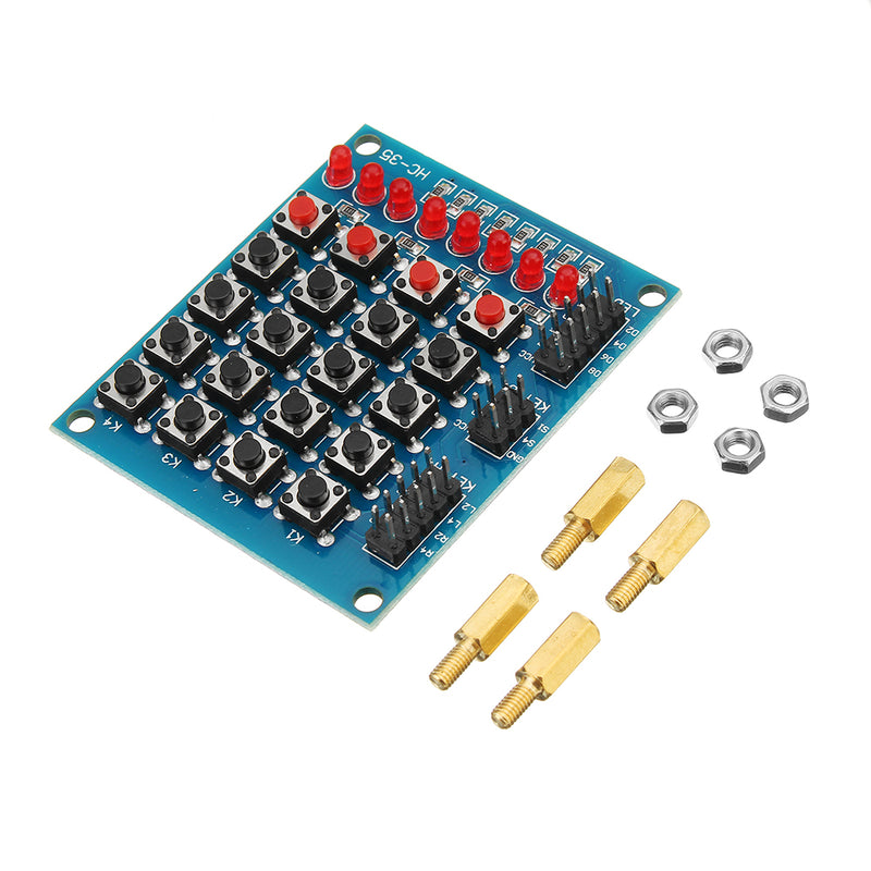 5pcs 8 LED 4x4 Push Button Switch 16 Keys Matrix Independent Keyboard Module For AVR ARM STM32