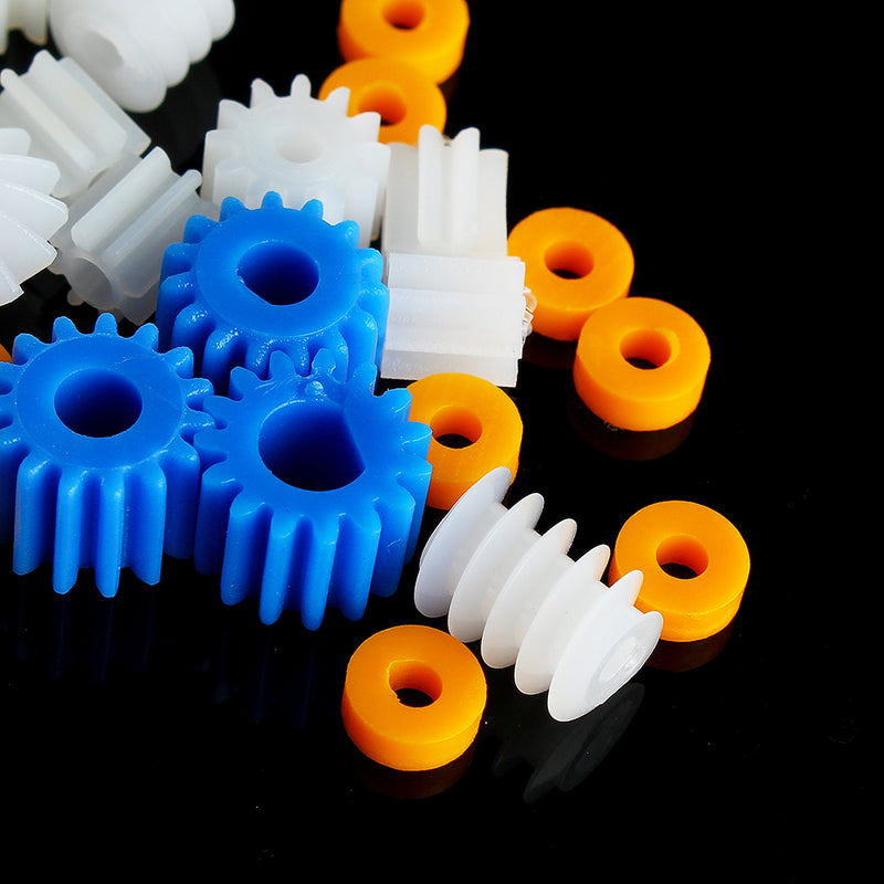 26pcs Plastic Spindle Worm Motor Gear Set And Sleeves 2mm 2.3mm 3mm 3.17mm 4mm