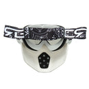 Detachable Goggles Face Mask Helmet Modular Shield Motorcycle Riding Blue Lens
