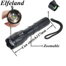 Tactical 90000LM T6 LED Flashlight Zoomable 5 Modes 18650 Focus Torch+AAA