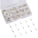 375 Pcs 15 in 1 Non-Insulated Ring Fork U-type Terminals Tin-Plated Copper