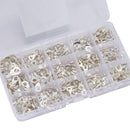 375 Pcs 15 in 1 Non-Insulated Ring Fork U-type Terminals Tin-Plated Copper