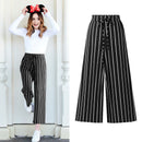 Autumn Ladies Print New Elegant Streetwear Fashion Wide Leg Lace Loose Plus F8V4