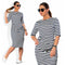 Women's Clothing O Neck Zebra Black Striped Dress Straight Casual Dress Eur S6I6