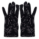 Woman Full Finger Sequins Show Jazz Dance Gloves Mittens (Black) Q9H1