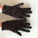 Woman Full Finger Sequins Show Jazz Dance Gloves Mittens (Black) Q9H1