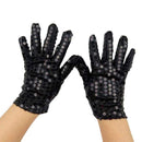 Woman Full Finger Sequins Show Jazz Dance Gloves Mittens (Black) Q9H1