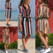 Autumn Women Striped Shirt Dress Ladies Casual Long Sleeve Loose Beach Dres N3N8