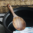 Teak Wood Spoon Natural Solid Wood Rice Spoon Wooden Rice Paddle Big Potato