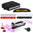 4 Front & 4 Rear Car Parking Sensor LCD Display Monitor Reverse View Buzzer Alarm Detector System
