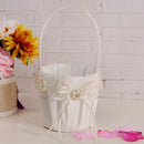 Wedding flower basket fabric storage hand-woven basket flower girl flower p T2U9
