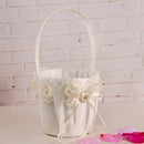Wedding flower basket fabric storage hand-woven basket flower girl flower p T2U9