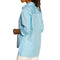 Women Fashion Solid Color Lapel Side Buttons Split Long Sleeve Chiffon Blou A9D8