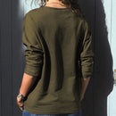 Women Fashion Splice Geometric Print Long Sleeve T Shirt Ladies Casual Crew E5Q3