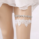 Wedding Garter Rhinestone Embroidery Flower Beading white Sexy Garters for WL2E8