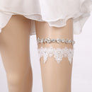 Wedding Garter Rhinestone Embroidery Flower Beading white Sexy Garters for WL2E8