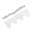 Wedding Garter Rhinestone Embroidery Flower Beading white Sexy Garters for WL2E8