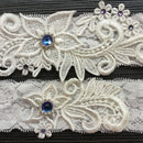 Wedding Bride Garter Belt Hand Made Lace Leg Garter Belt 2 Piece Set For Fe