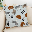 Animal Pattern Pillow Case Covers with Zipper Square Canvas Accent Pillow S L4P6