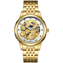 TEVISE 9006 Mechanical Watch Men Women Hollow Dragon Phoenix Pattern Watch Stainless Steel Watch