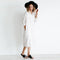Women Lapel Neck Button Striped Roll-up Sleeve Midi Dress Casual Loose Long W6B5
